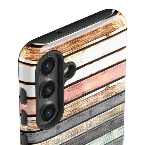 Wooden Stripes Galaxy S25 Impact Case
