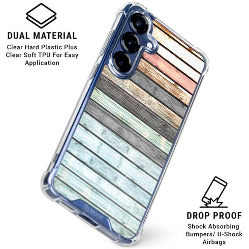 Wooden Stripes Galaxy S25 Plus Clear Case