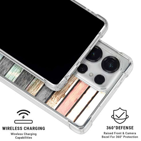 Wooden Stripes Galaxy S25 Ultra Clear Case