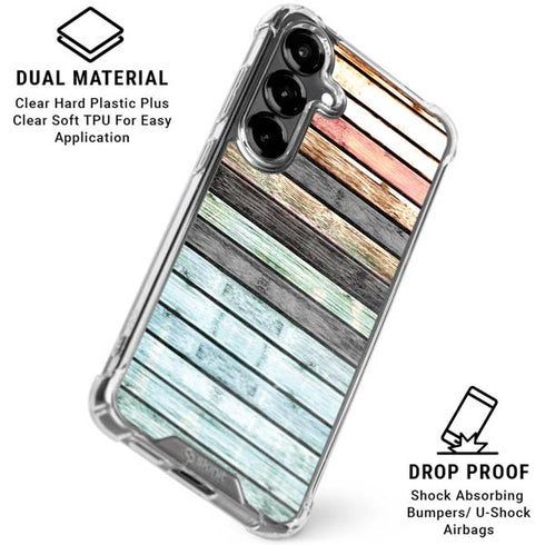 Wooden Stripes Galaxy S26 Clear Case