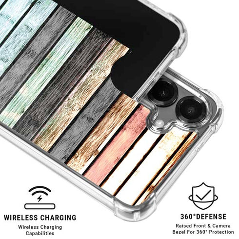 Wooden Stripes Galaxy S26 Plus Clear Case