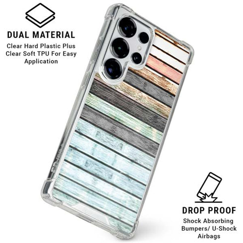 Wooden Stripes Galaxy S26 Ultra Clear Case