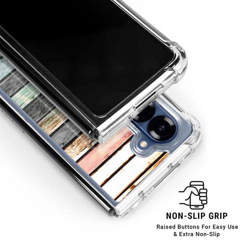 Wooden Stripes Galaxy Z Fold6 Clear Case
