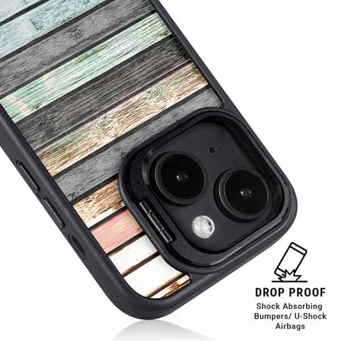 Wooden Stripes iPhone 14 Kickstand Case