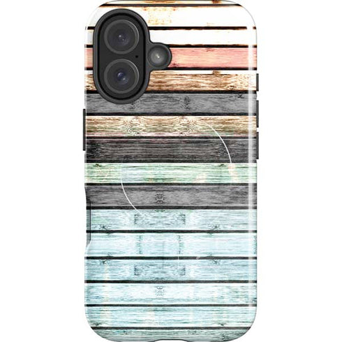 Wooden Stripes iPhone 16 Magsafe Impact Case