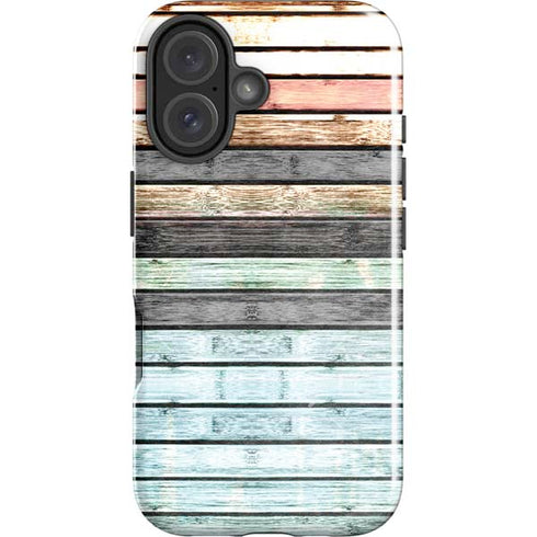 Wooden Stripes iPhone 16 Plus Impact Case