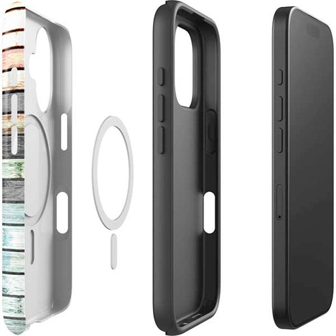 Wooden Stripes iPhone 16 Plus Magsafe Impact Case