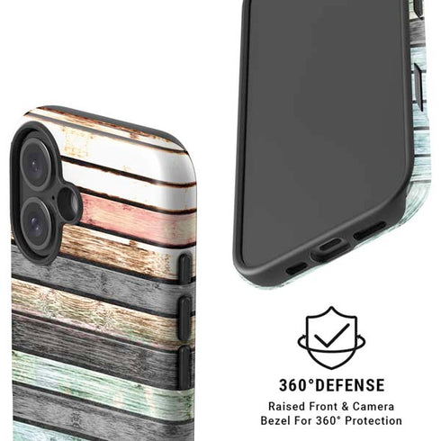 Wooden Stripes iPhone 16 Plus Magsafe Impact Case