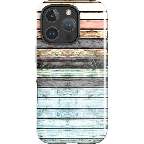 Wooden Stripes iPhone 16 Pro Max Magsafe Impact Case