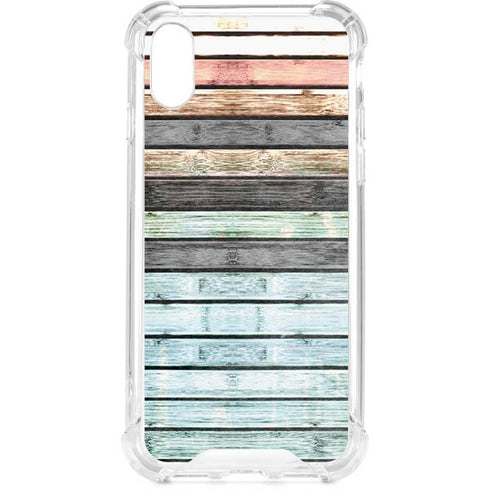 Wooden Stripes iPhone XS Clear Case