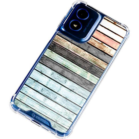 Wooden Stripes Moto G 5G (2024) Clear Case