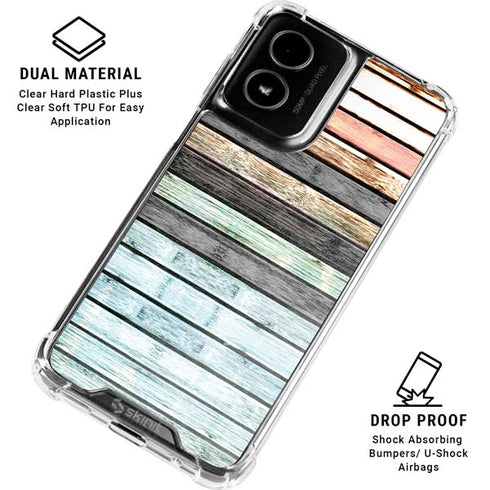 Wooden Stripes Moto G Power 5G (2024) Clear Case