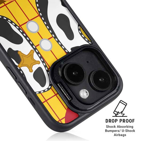 Disney Toy Story Woody Apparel iPhone 15 Plus Kickstand Case
