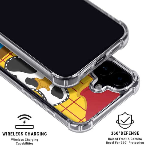 Disney Toy Story Woody Apparel iPhone 16 Plus Clear Case