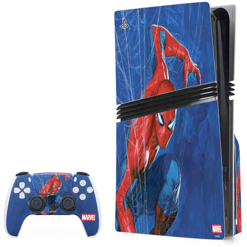 Marvel Spiderman World of Webs PS5 Pro Disk Bundle Skin