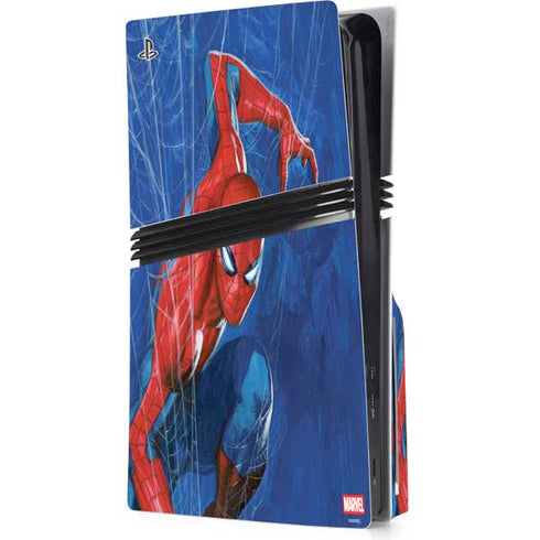 Marvel Spiderman World of Webs PS5 Pro Disk Console Skin