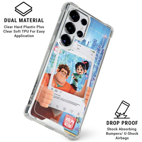 Disney Wreck-it Ralph and Vanellope Instagram Pose Galaxy S25 Ultra Clear Case
