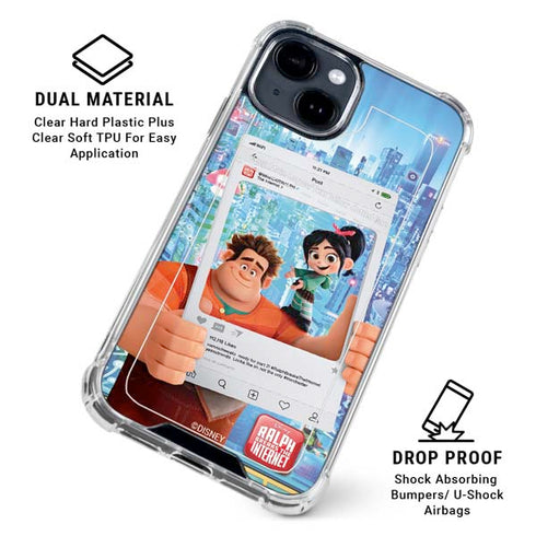 Disney Wreck-it Ralph and Vanellope Instagram Pose iPhone 15 Clear Case
