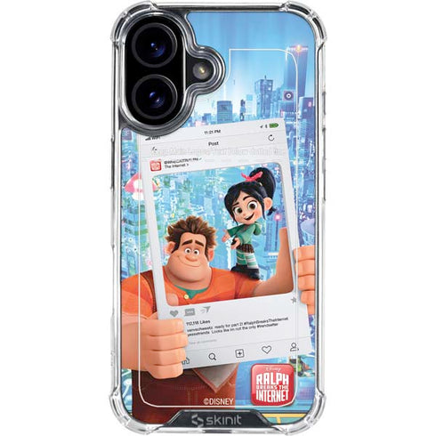 Disney Wreck-it Ralph and Vanellope Instagram Pose iPhone 16 Plus Clear Case