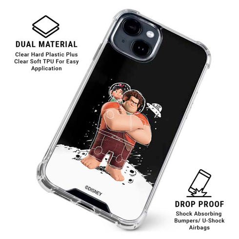 Disney Wreck-it Ralph And Vanellope Space Sketch iPhone 15 Clear Case