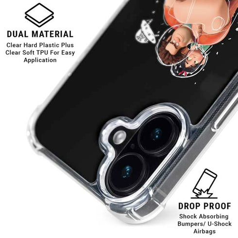 Disney Wreck-it Ralph And Vanellope Space Sketch iPhone 16 Plus Clear Case