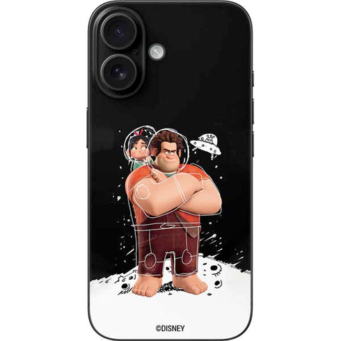 Disney Wreck-it Ralph And Vanellope Space Sketch iPhone 16 Skin