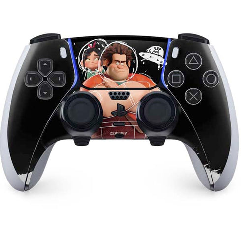 Disney Wreck-it Ralph And Vanellope Space Sketch PS5 DualSense Edge Pro Controller Skin