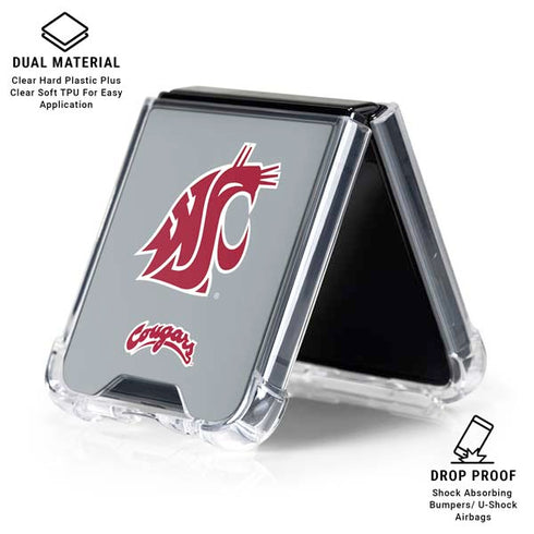 Washington State University WSU Cougars Galaxy Z Flip6 Clear Case