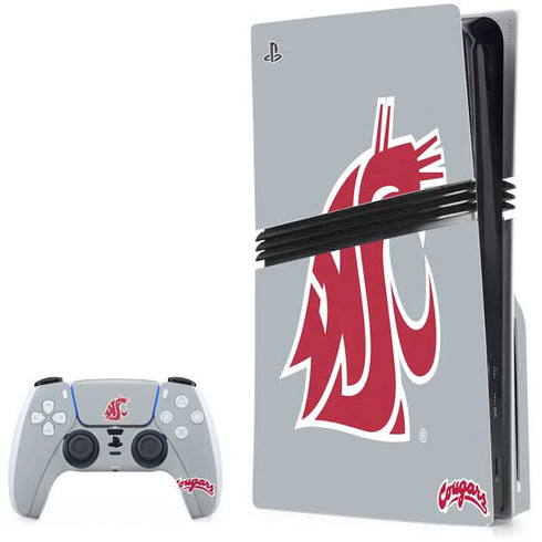 Washington State University WSU Cougars PS5 Pro Disk Bundle Skin