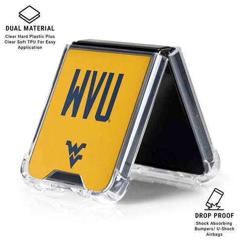 West Virginia University WVU Galaxy Z Flip6 Clear Case