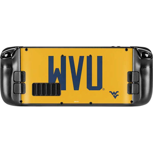 West Virginia University WVU Steam Deck Handheld Gaming Computer Skin