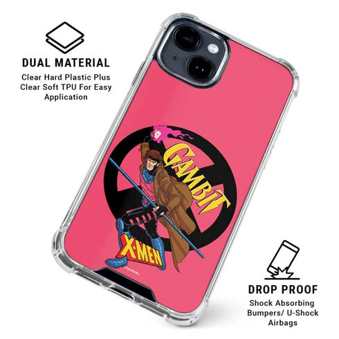 Marvel X-Men Gambit iPhone 15 Plus Clear Case