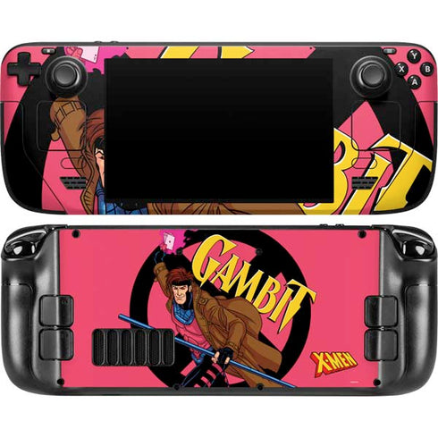 Marvel X-Men Gambit Steam Deck Handheld Gaming Computer OLED Skin