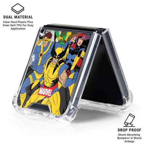 Marvel X-Men Group Galaxy Z Flip7 Clear Case