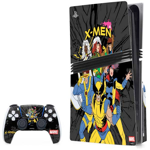 Marvel X-Men Group PS5 Pro Disk Bundle Skin