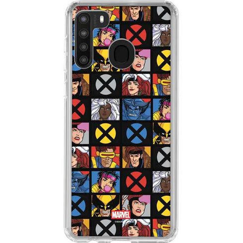 Marvel X-Men Pattern Galaxy A21 Clear Case