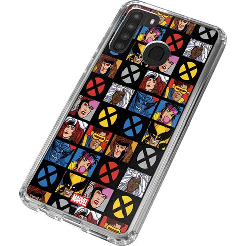 Marvel X-Men Pattern Galaxy A21 Clear Case