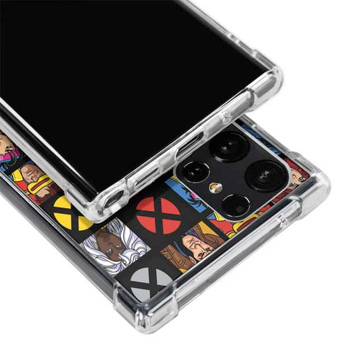 Marvel X-Men Pattern Galaxy S22 Ultra Clear Case
