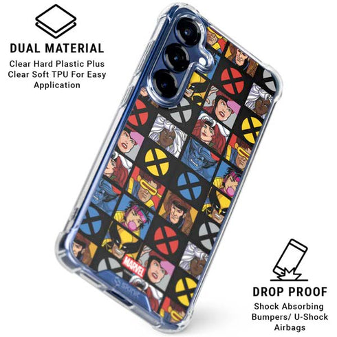 Marvel X-Men Pattern Galaxy S25 Plus Clear Case
