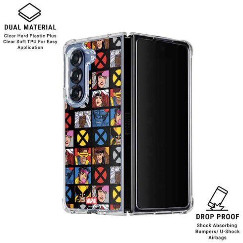 Marvel X-Men Pattern Galaxy Z Fold6 Clear Case