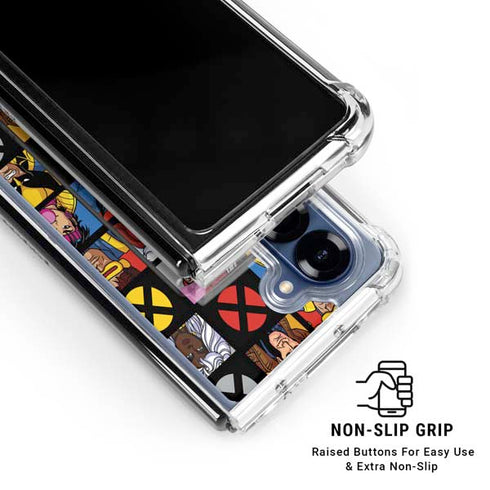 Marvel X-Men Pattern Galaxy Z Fold6 Clear Case