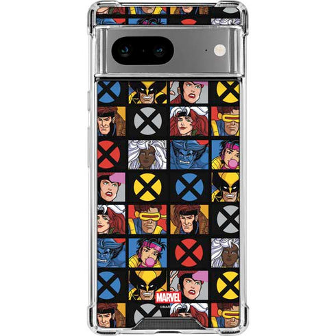 Marvel X-Men Pattern Google Pixel 8a Clear Case