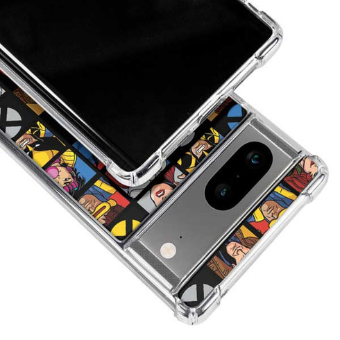 Marvel X-Men Pattern Google Pixel 8a Clear Case