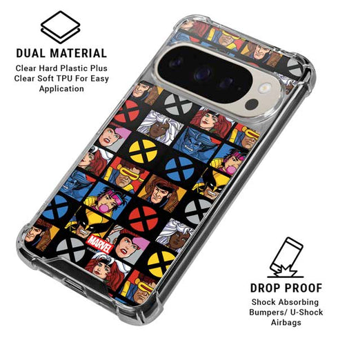 Marvel X-Men Pattern Google Pixel 9 Pro XL Clear Case