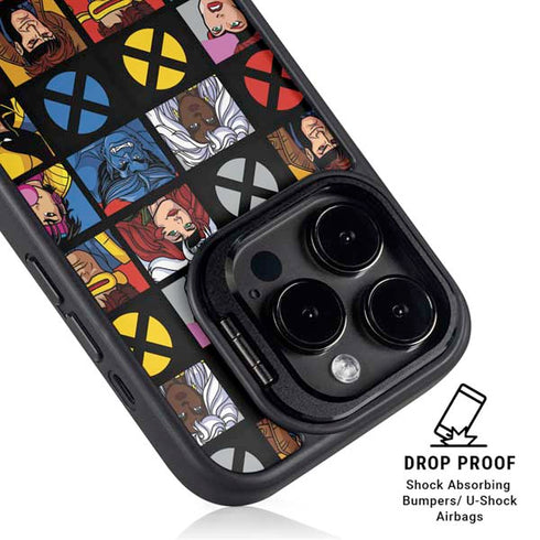 Marvel X-Men Pattern iPhone 14 Pro Kickstand Case