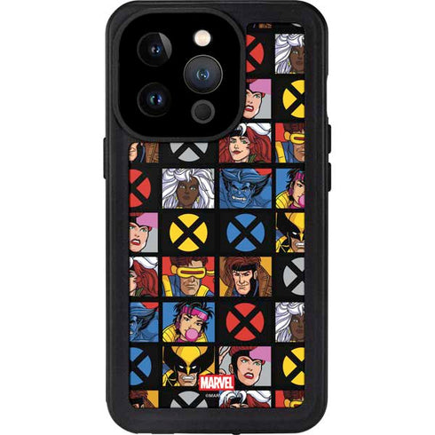 Marvel X-Men Pattern iPhone 14 Pro Waterproof Case