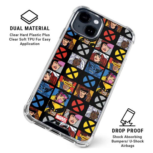 Marvel X-Men Pattern iPhone 15 Clear Case