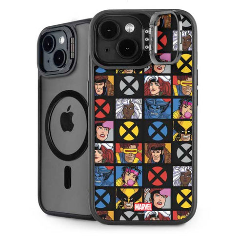 Marvel X-Men Pattern iPhone 15 Kickstand Case