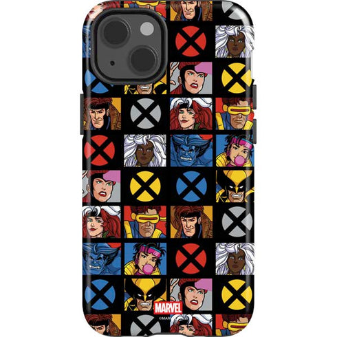 Marvel X-Men Pattern iPhone 15 Plus Impact Case