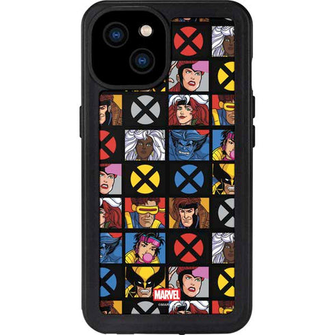 Marvel X-Men Pattern iPhone 15 Plus Waterproof Case